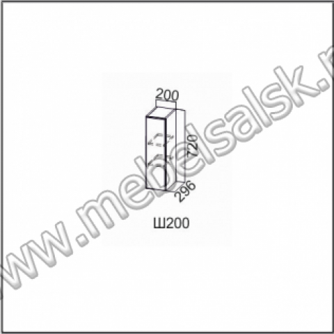 Ш200/720 Шкаф навесной 200/720 Кухня Классика
